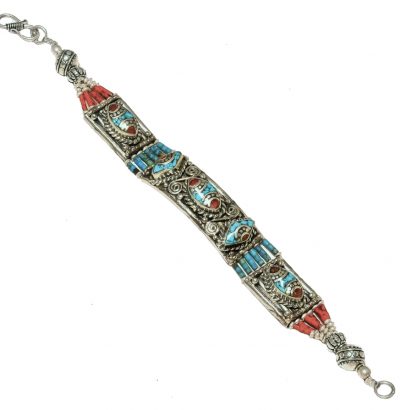 Tibetanisches Armband mit Türkis & Koralle - Schmuck - Unikat