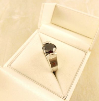 Handgefertigter Moissanit Ring “Round Cut” Sterlingsilber Einzelstück Schmuck Verlobungsring