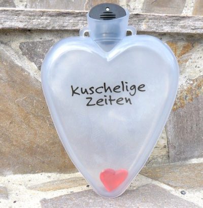 Herzflasche "Kuschelige Zeiten" Geschenkidee Geschenkartikel mit Herz