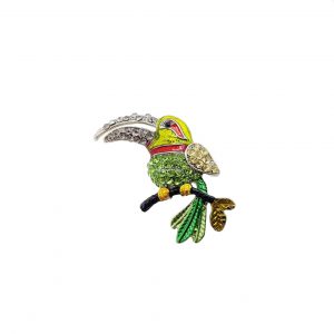 Tier Brosche Vogel mit bunten Strasssteinen Schmuck Geschenkidee