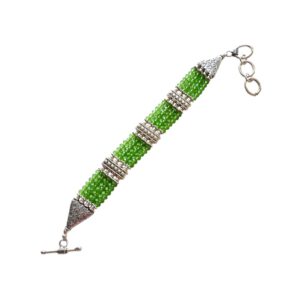 Quarz Peridot Armband versilbert grün - Einzelstück Schmuck