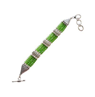 Quarz Peridot Armband versilbert grün - Einzelstück Schmuck